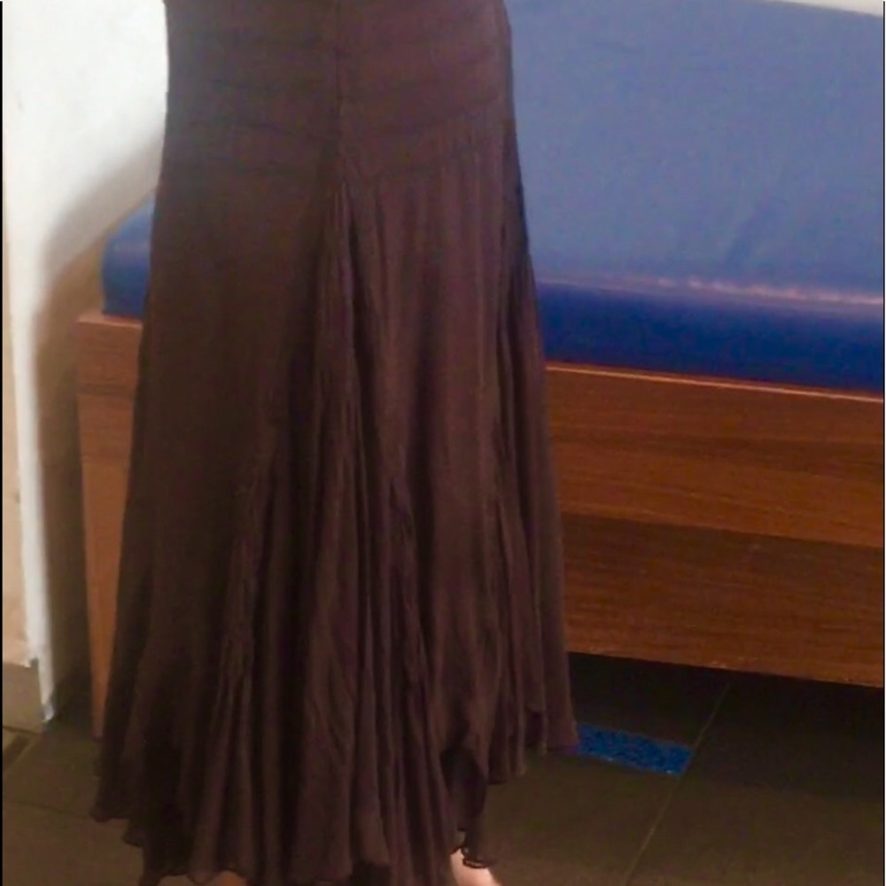 Silk Brown Sheik Boho Skirt-
